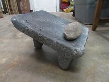 SMALL MEXICAN PRE COLUMBIAN MAYA NATIVE STYLE METATE & MANO GRINDING STONE AZTEC 